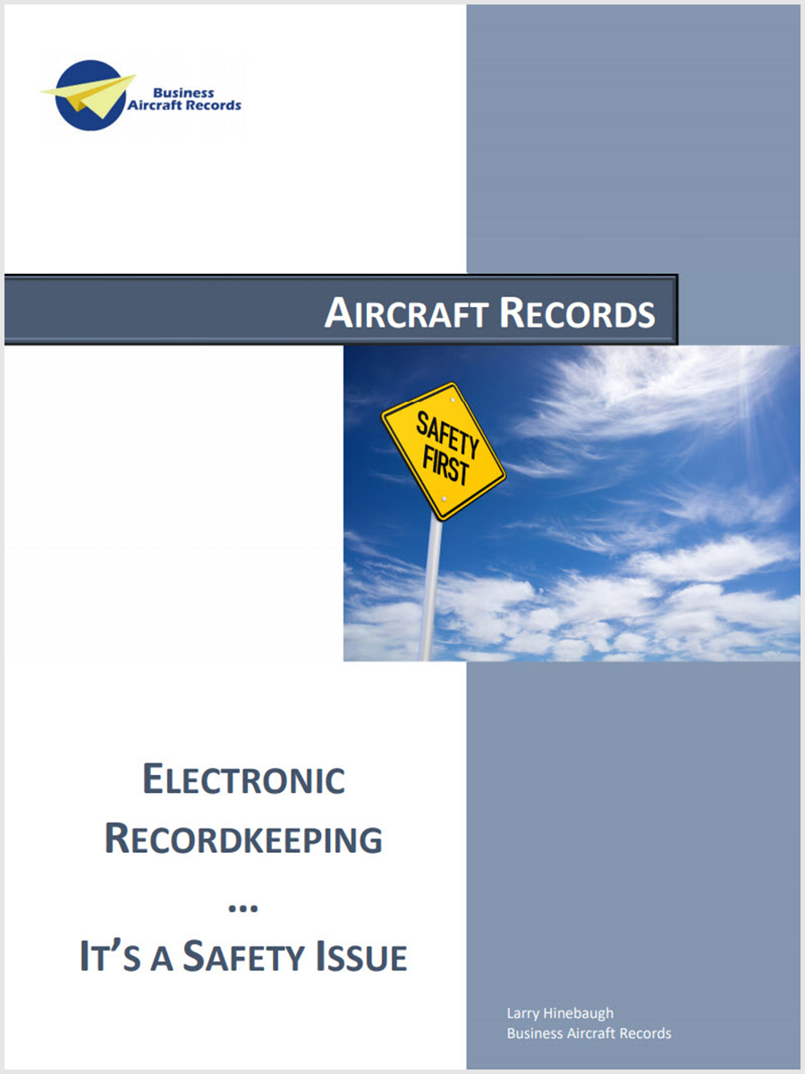 Aircraft Logbooks Electronic Recordkeeping It's A Safety Issue